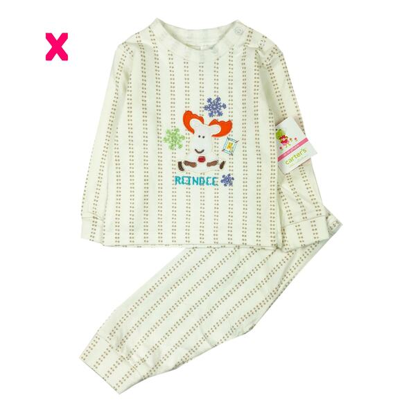 NEW Carter’s Baby Girl Christmas Pajamas – Reindeer Top Pants Size 18 Months - Picture 1 of 1